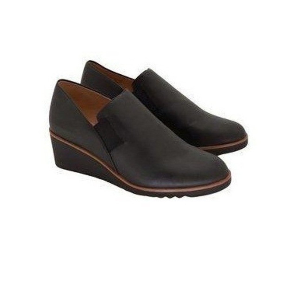 NEW LifeStride Velocity 2.0 Black Wedge Slip On Loafer Shoes Womens 6